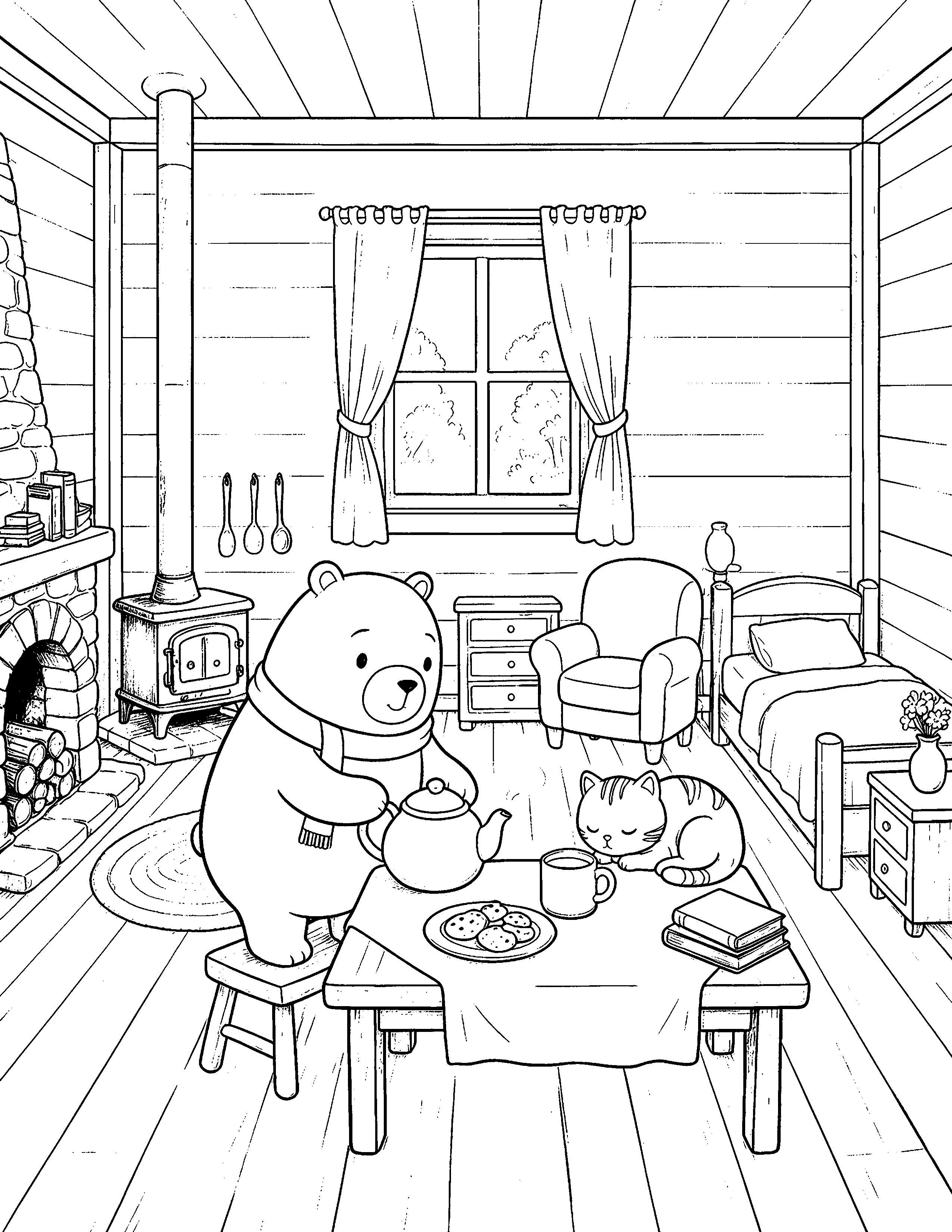 Oliver sharing afternoon tea with his orange cat companion